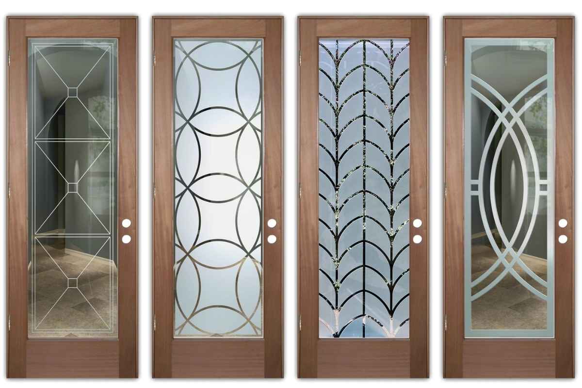 Entry door glass designs for art deco homes