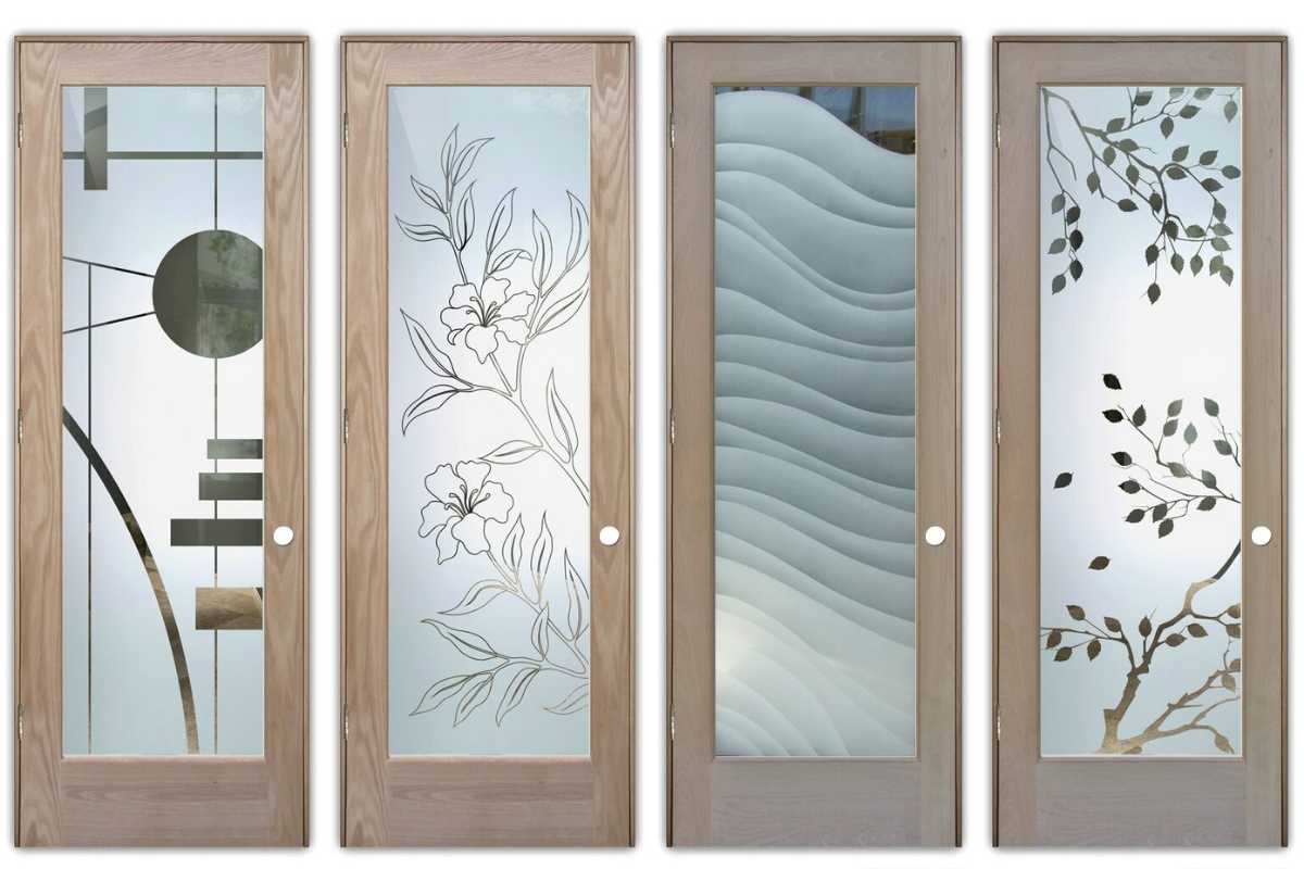 Decorative frosted glass doors that are tough against scratches.