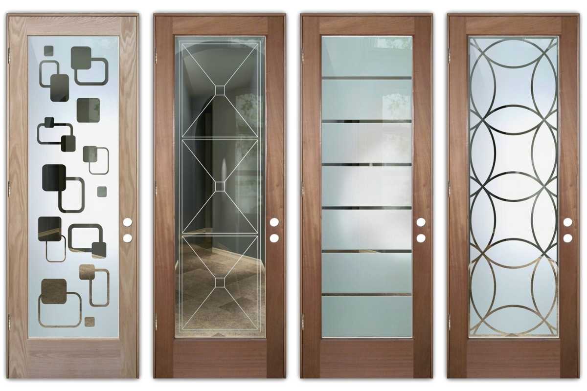 Decorative interior glass doors