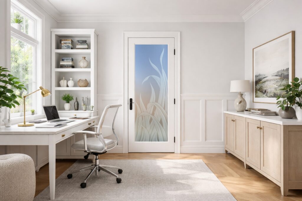 reeds 3DE private frosted glass interior door