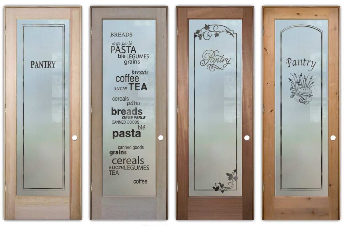Glass interior doors for kitchen pantries