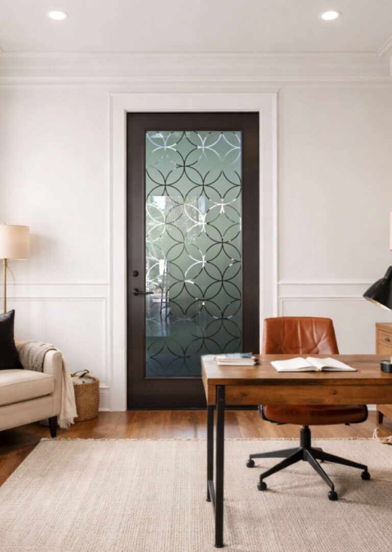 frosted glass interior door home office