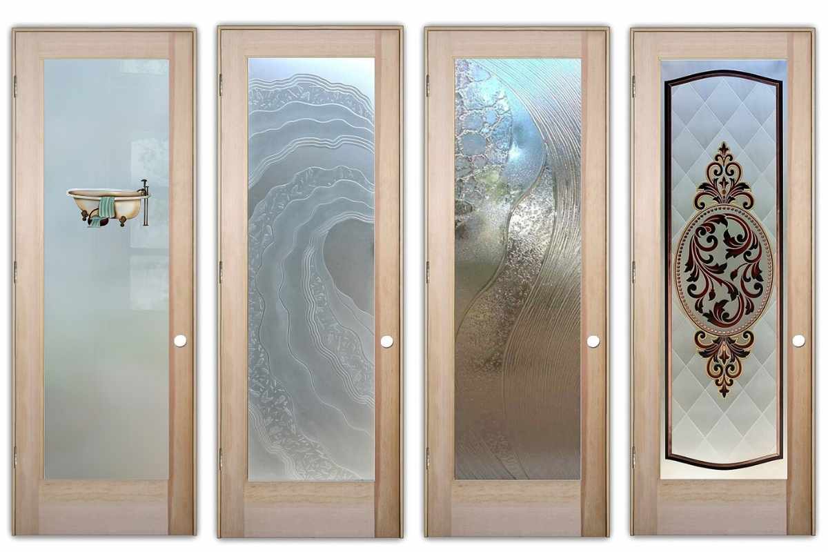 Decorative carved glass panels