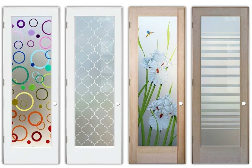 Interior glass doors for bathrooms