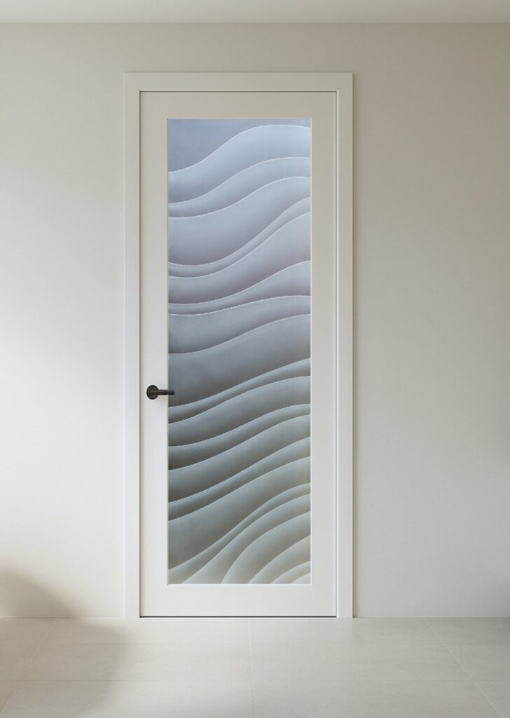 Fully Private Carved Glass for Bathrooms
