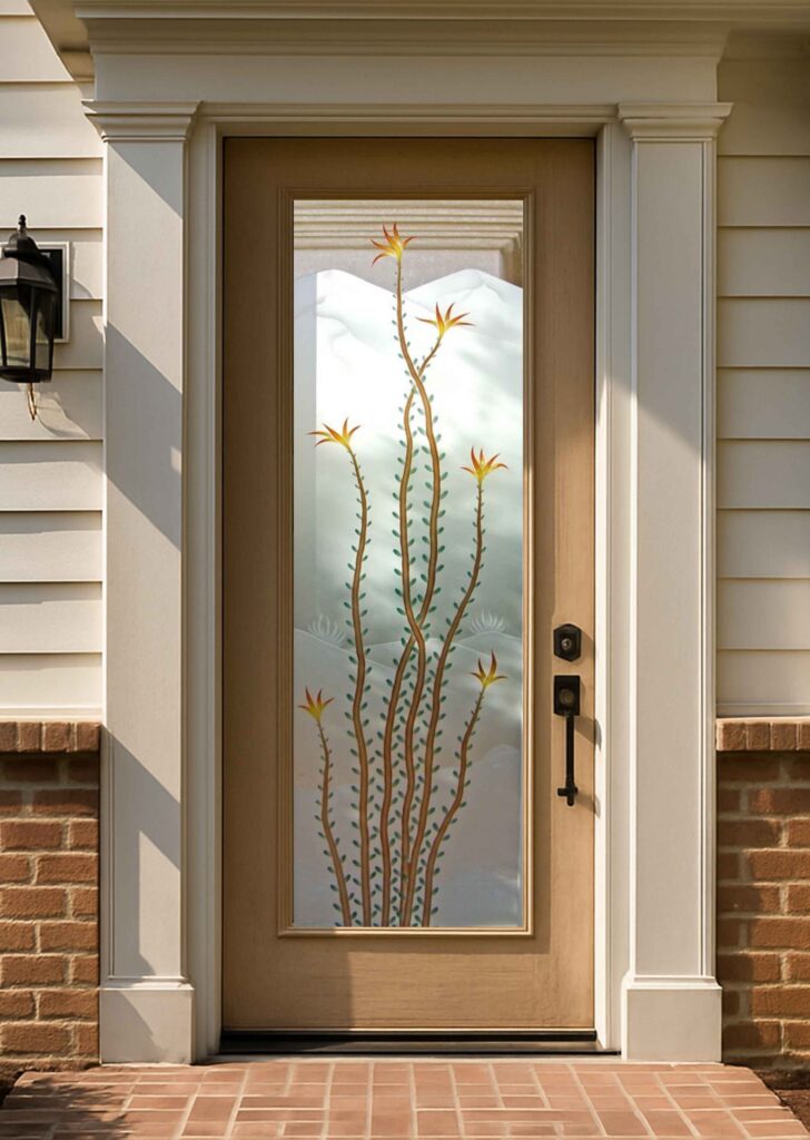 Painted glass door