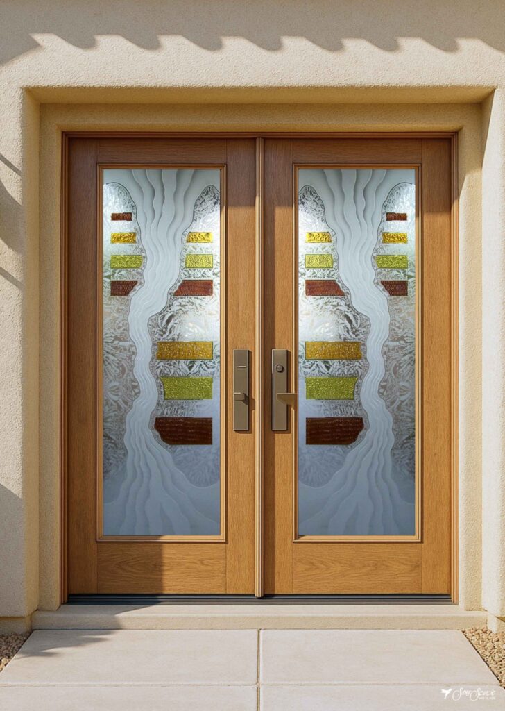 Art deco glass front doors