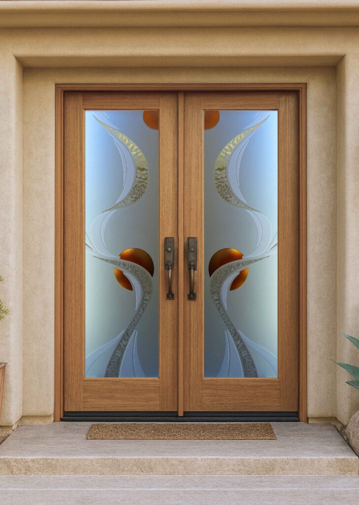 Art deco glass front doors