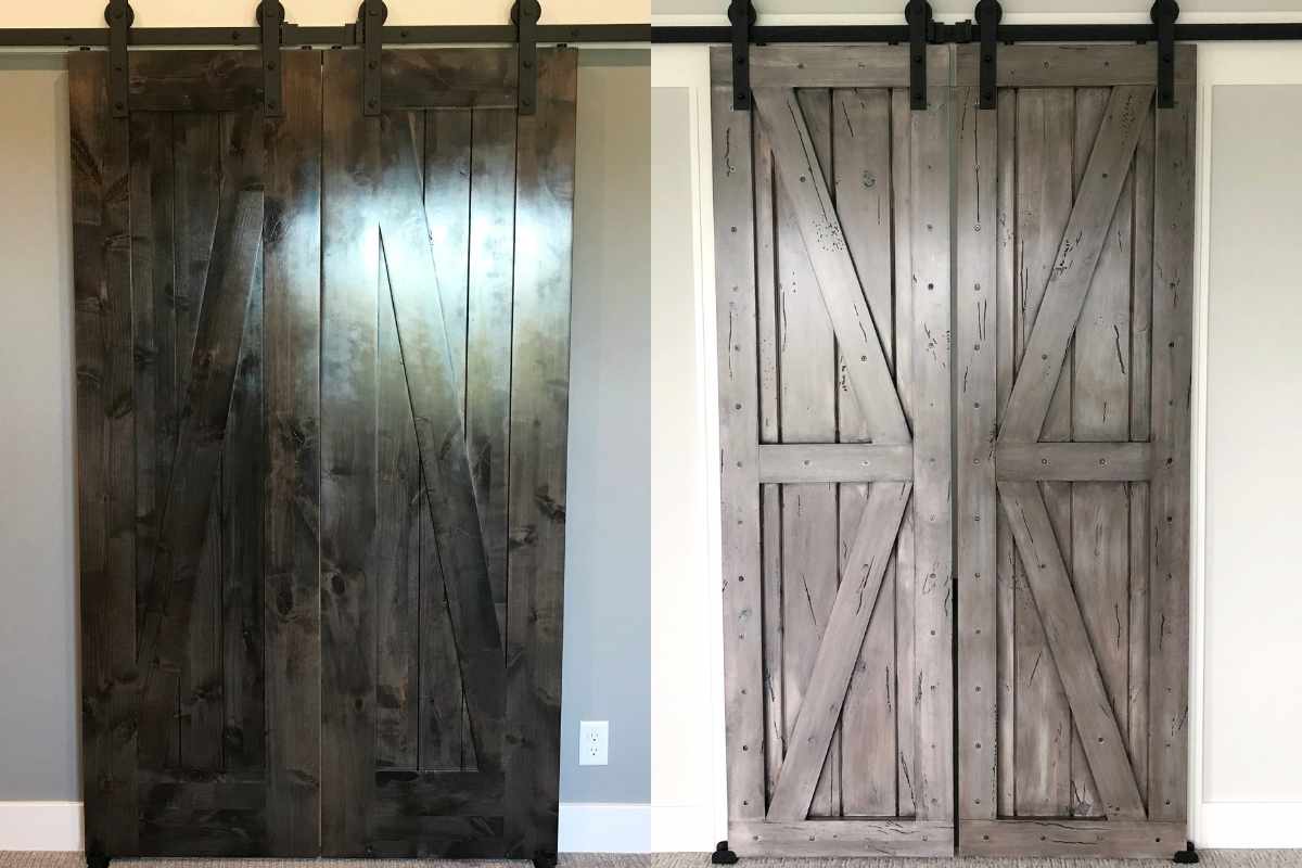 Barn Style Interior Doors with modern-look wood panels