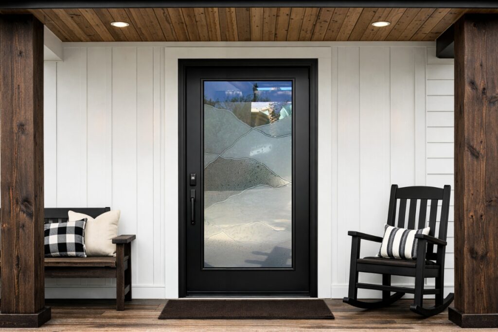 Front door glass trendy design