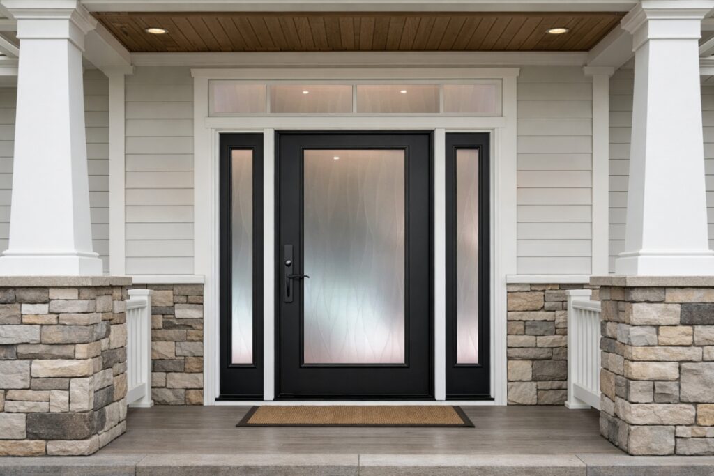 Front Door with private frosted glass design