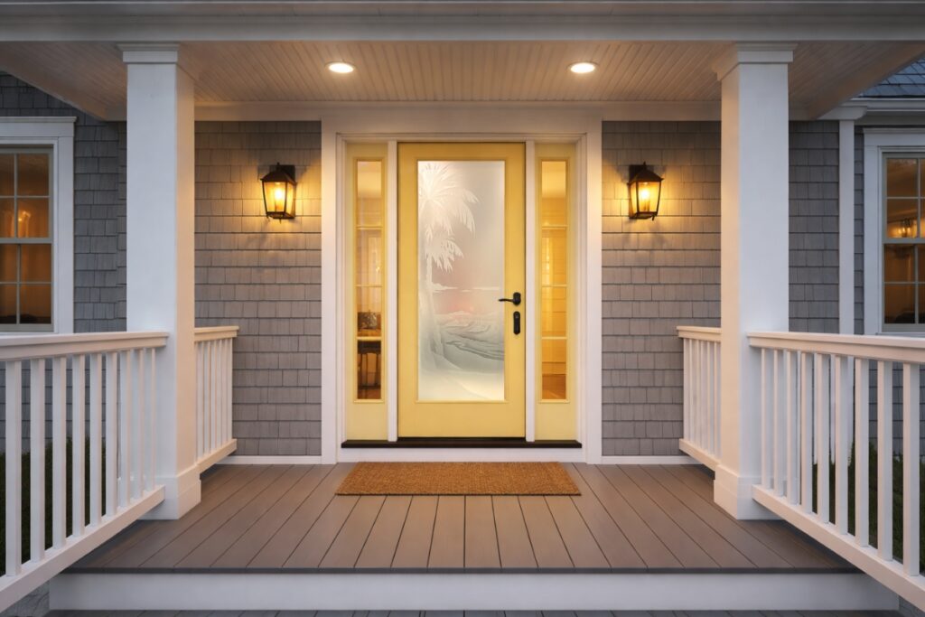 Front door glass timeless trend design