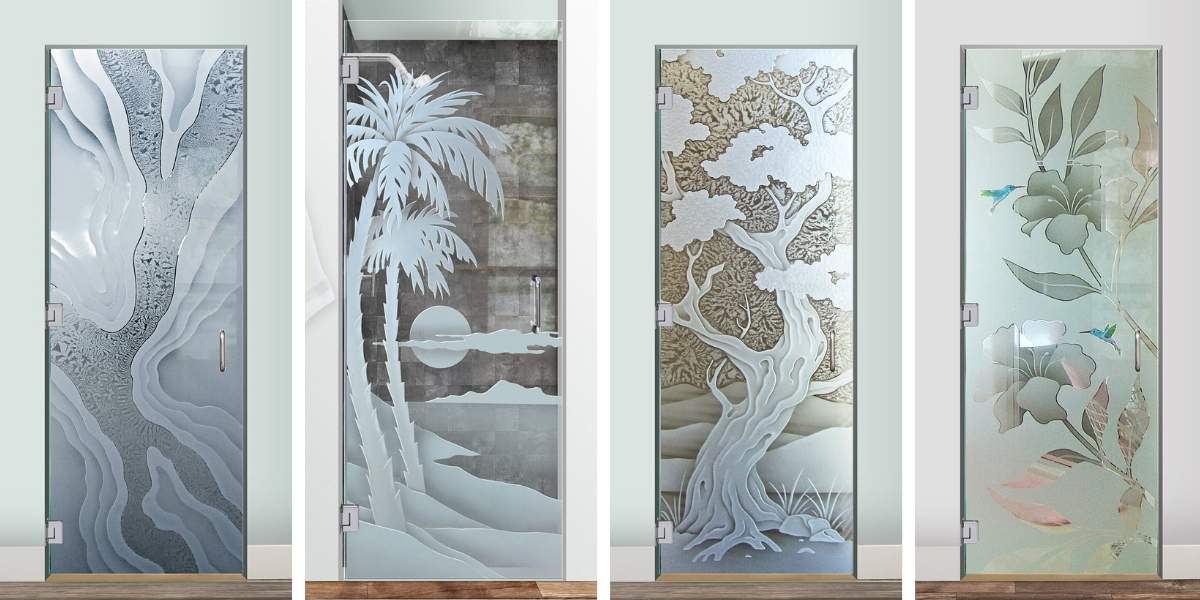 Carved glass panels