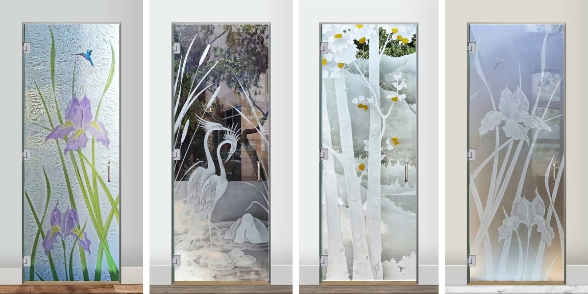 Frosted glass for corner shower doors