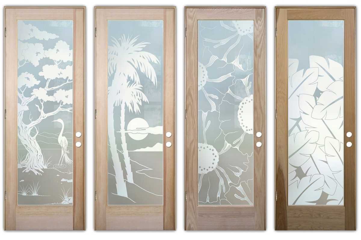 Pantry doors with glass designs
