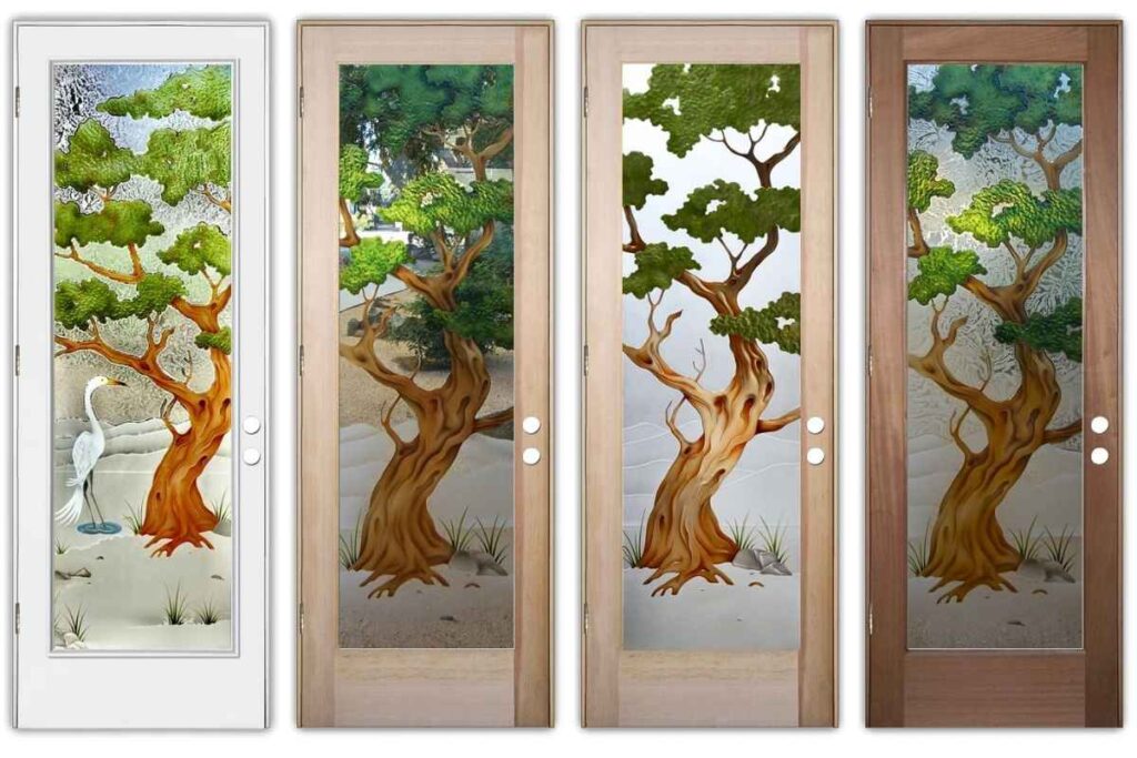 Modern farmhouse front door glass art ideas