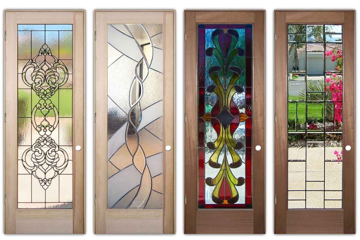 Decorative stained beveled glass doors - Sans Soucie Art Glass