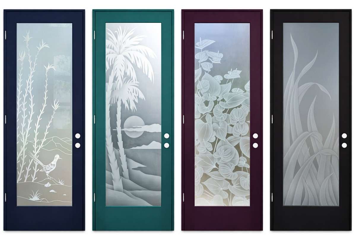 Painted pantry doors with bold statement colors