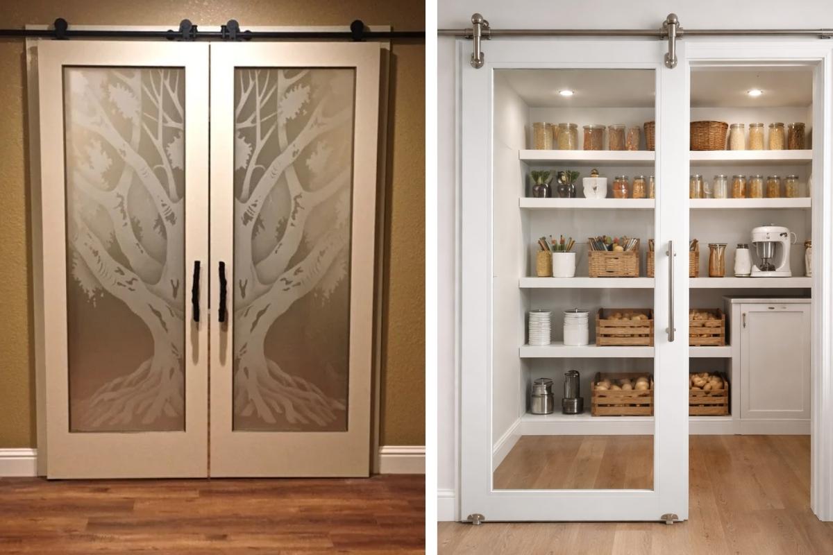 Decorative Glass Barn Doors vs Clear Glass Barn Doors