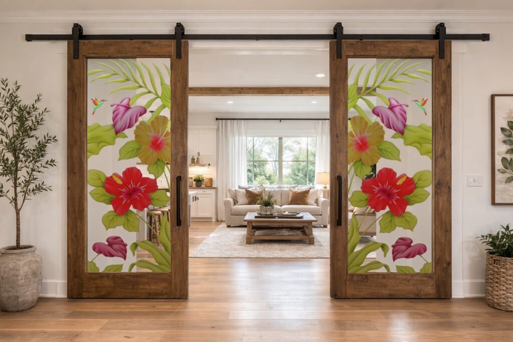 Custom glass barn doors 