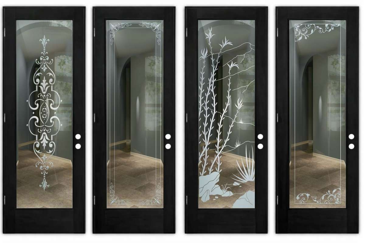 Modern minimalist glass front doors