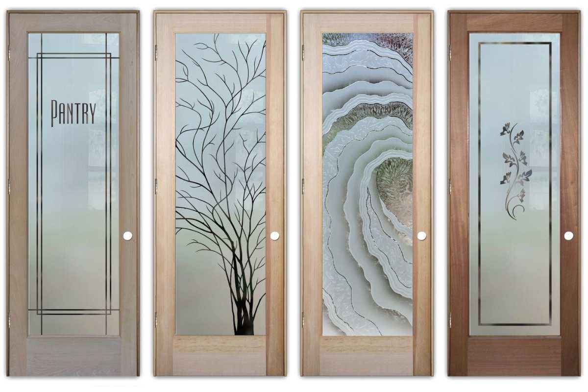 Timeless decorative glass pantry doors