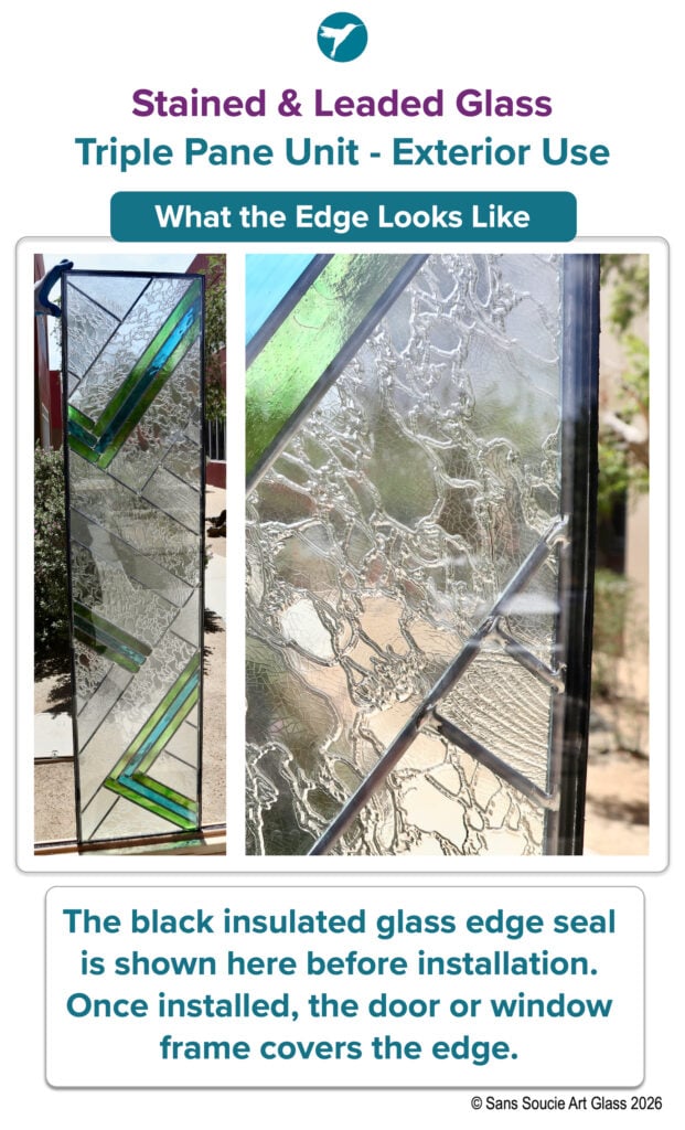 Triple-panel stained glass panel 