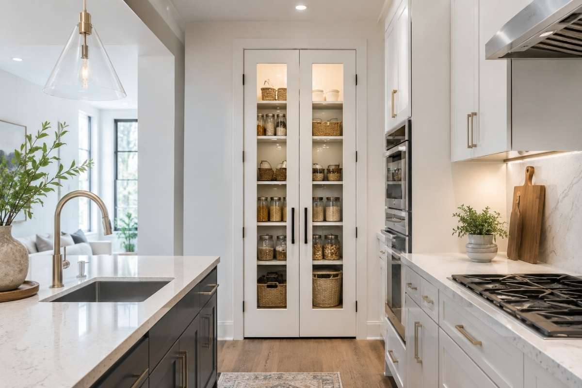 Narrow French doors