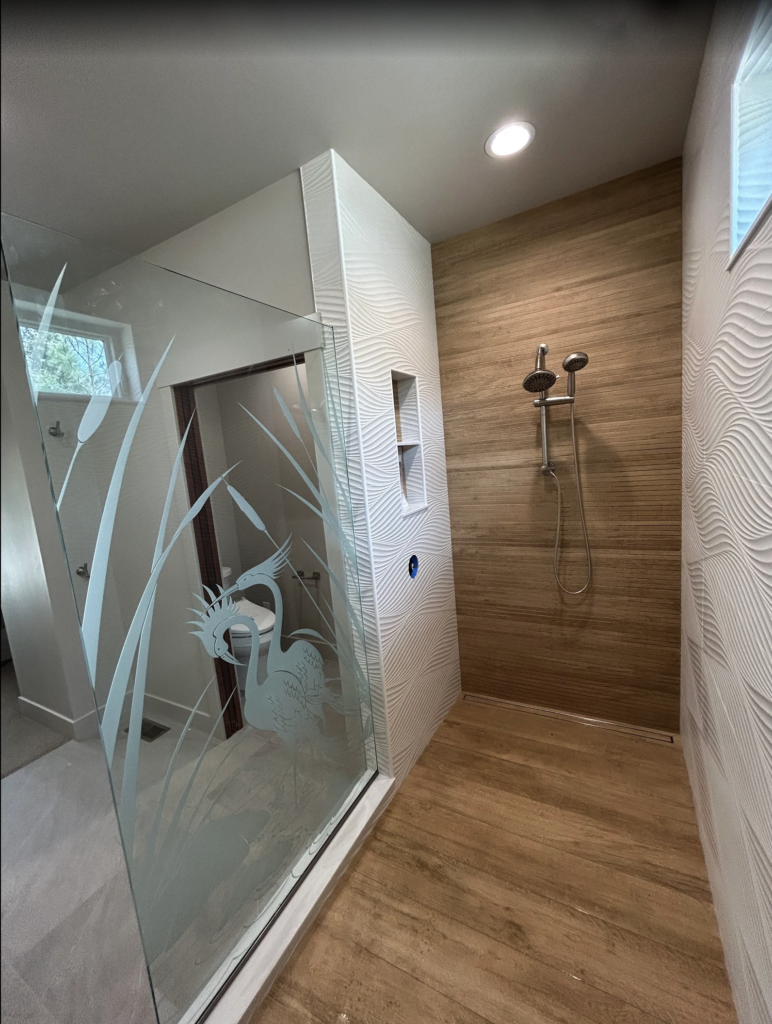 Nature-inspired design glass partition
