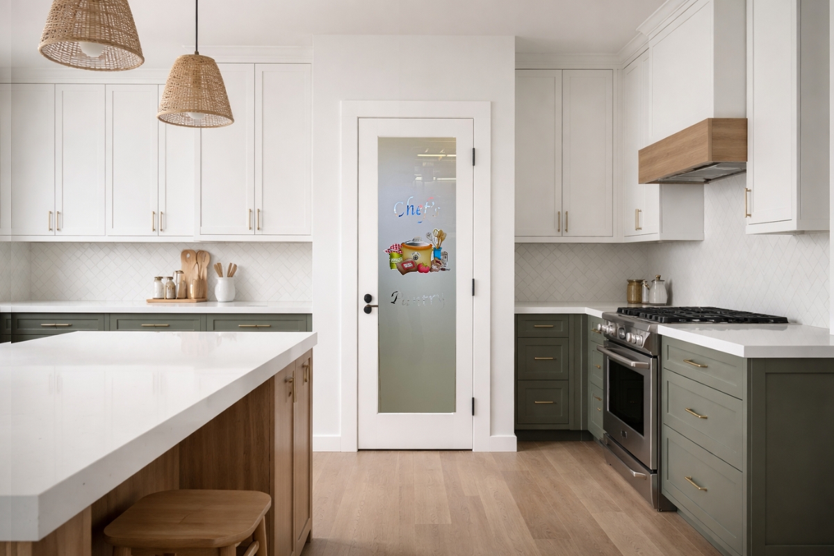 Kitchen pantry with a premium pantry door