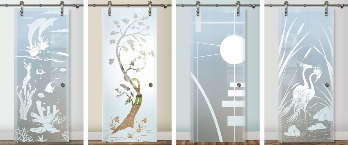 Interior all glass barn door collection
