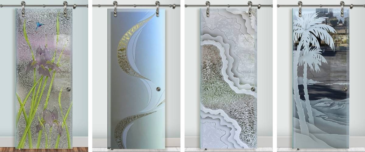 All glass barn door designs