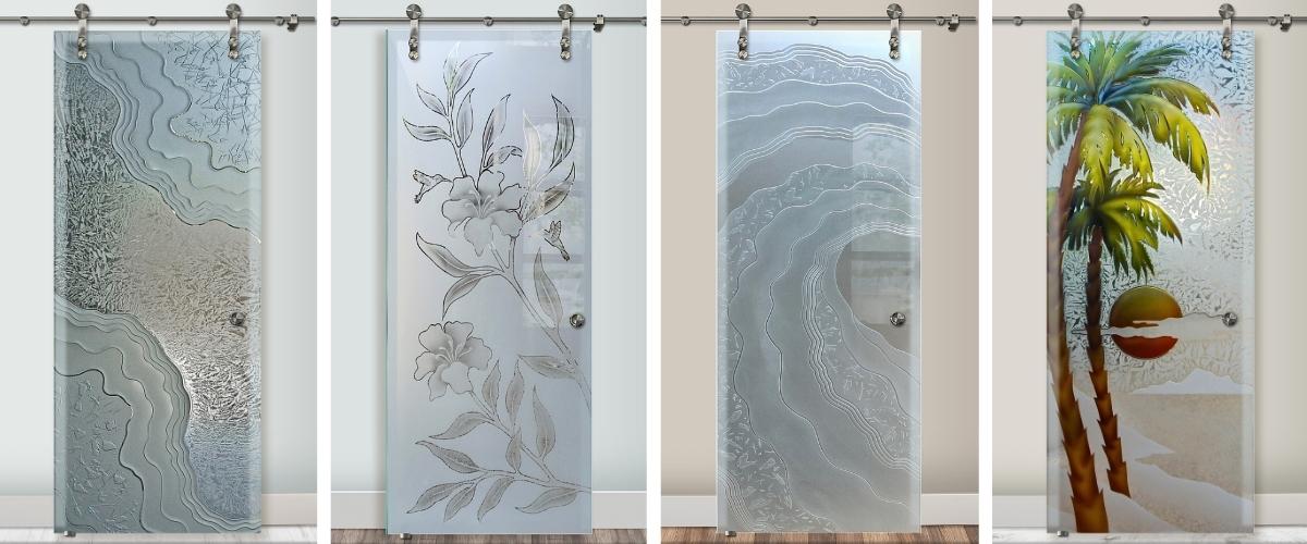 All glass barn door collection