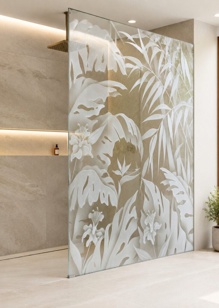 Fixed shower glass panel