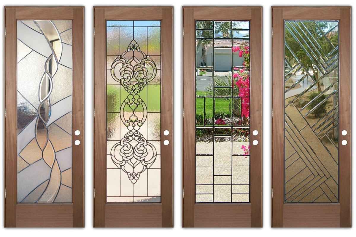 Traditional Mahogany Front Doors with Beveled Glass