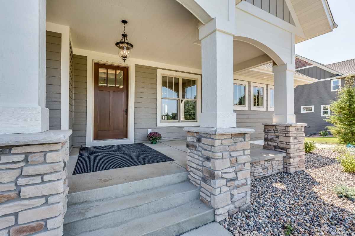 Modern Craftsman, Craftsman Wood Front Door with Three Upper Glass Panels