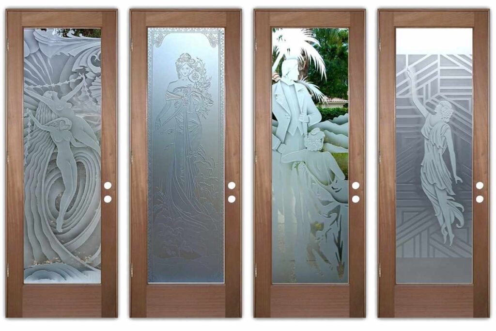 Art deco glass front doors