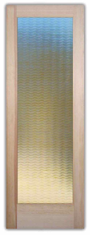  Golden  Waves Etched Glass Doors  Contemporary Design 